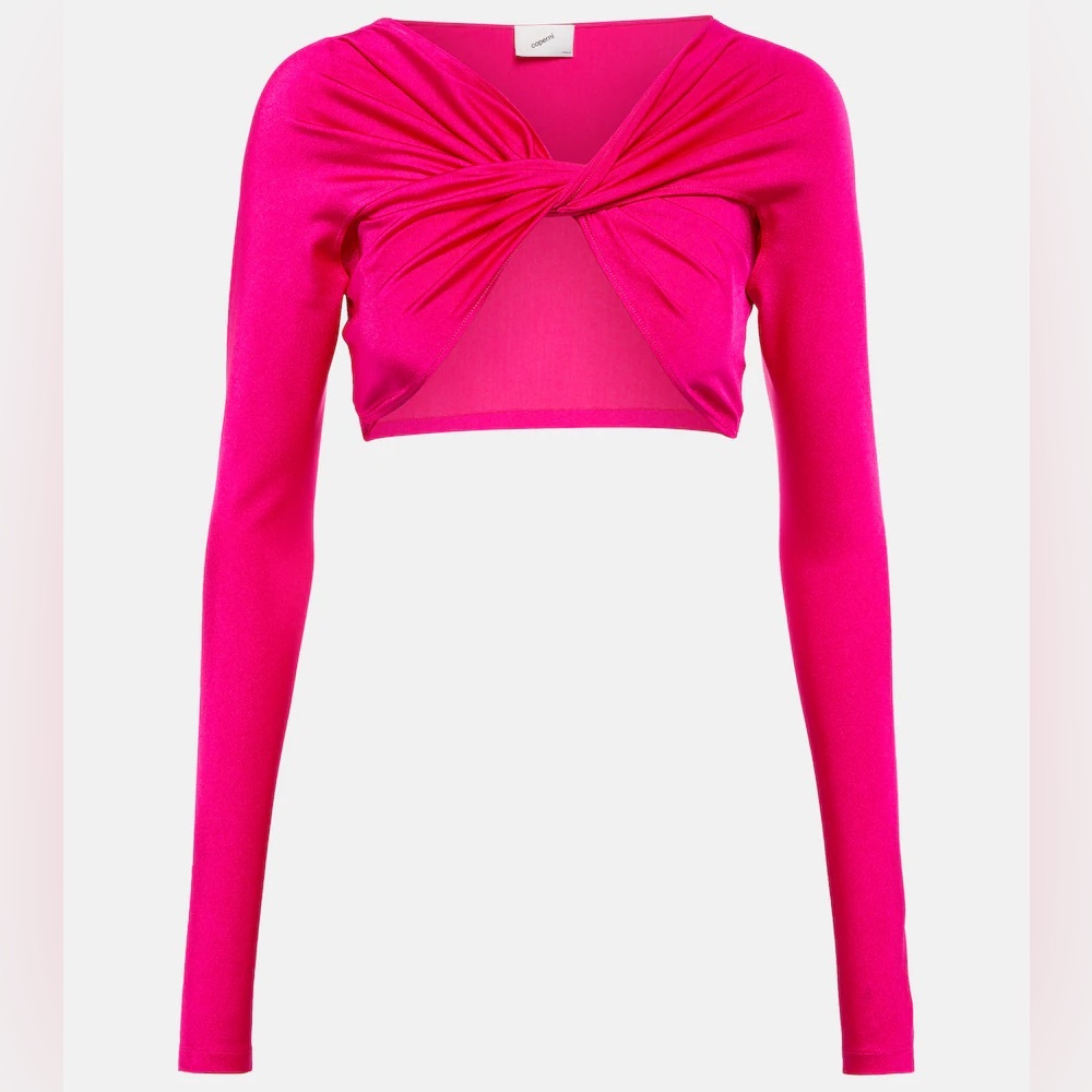 NWOT Coperni Criss Cross Jersey Crop Top in Pink